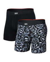 SAXX Boxershorts Vibe Xtra Soft Comfort Boxer Brief Fly schwarz/weiss Herren - 2 Stück